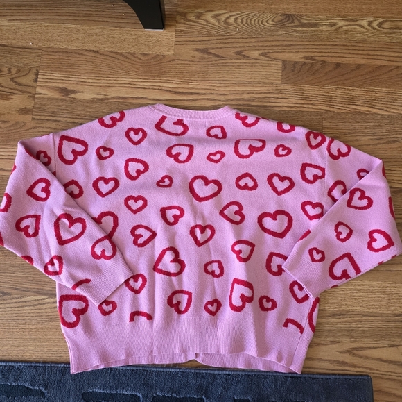 Target Pink Heart Pattern Sweater - Picture 3 of 4